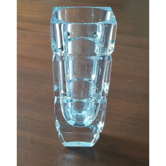 Heavy Crystal Bud Vase Rectangular Shape glass flower vase - Picture 7 of 14